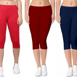 gravin greek Women Red, Maroon, Black Capri-picture-18