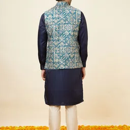 Manyavar Floral Embroidered Nehru Jacket image 4