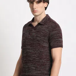 THE BEAR HOUSE Abstrcat Printed Polo Collar Cotton T-shirt image 4