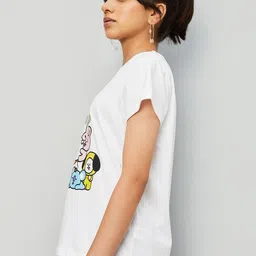 max Girls Graphic Printed Round Neck Cotton T-shirt image 5