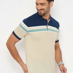 Duke Men Striped Polo Collar Cotton T-shirt image 3