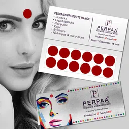 PERPAA Power Stay Non Transfer Lipstick-22 & Set of 3 Premium Maroon Bindis-Size 01,02,04 image 2