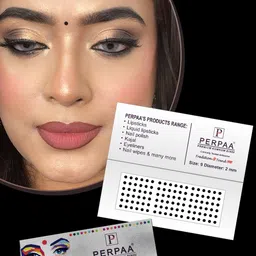 PERPAA Power Stay Non Transfer Lipstick-16 & Set of 3 Premium Black Bindis - Size 04,05,09 image 5