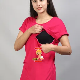 SillyBoom Graphic Printed Extended Sleeves Maternity T-shirt image 2