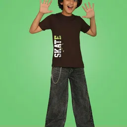 NUSYL Boys Round Neck Typography Printed T-shirt image 3