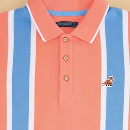 Pantaloons Junior Boys Striped Polo Collar Pure Cotton T-shirt image 4