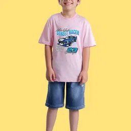 NUSYL Boys Typography Printed Oversized Round Neck T-shirt image 2