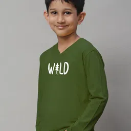 Friskers Boys Typography Printed V-Neck Pure Cotton T-Shirt image 4