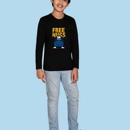 NUSYL Boys Typography Printed Cotton Casual T-shirt image 2