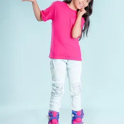 NUSYL Girls Printed Oversized T-shirt image 4