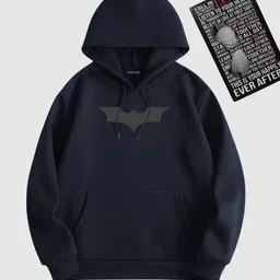 Men Full Sleeve Printed, Graphic Print Hooded Sweatshirt-image-2