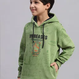 Monte Carlo Boys Typography Printed Hooded Pullover Sweatshirt image 2