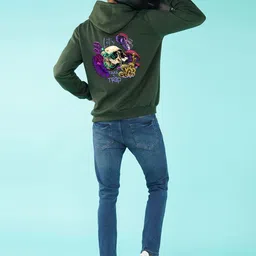 NUSYL Graphic Printed Hooded Fleece Sweatshirt image 3