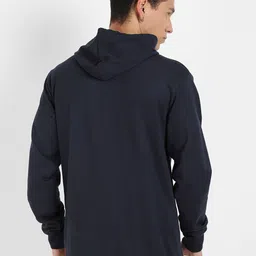 Campus Sutra Typography Printed Hooded Cotton Pullover Sweatshirt image 3