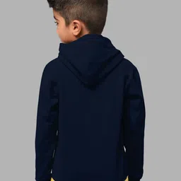 HELLCAT Boys Yellow Colourblocked Hooded Sweatshirt image 3