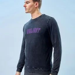 Bewakoof Graphic Printed Round Neck Full Sleeves Ribbed Pullover Sweatshirt image 2