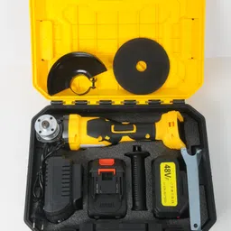 flipkart smartbuy 5" Cordless Grinder Machine 20000 RPM with 2 Battery, Fast Charger and 2 Blades Angle Grinder image 2