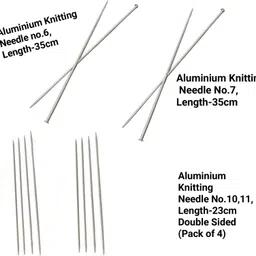 himmu's fashion hub Aluminium Knitting Needle Combo No.6 & 7,Length-35Cm, No.10 &11 Double sided Knitting Pin-picture-25