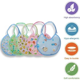 honey boo Baby Quality Bibs With Animated Prints (Set of 5 Colors) image 3