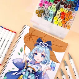 qatalitic Set of 80 Colours Twin Head Art Markers Pen, Double Tipped (Fine and Chisel) image 5