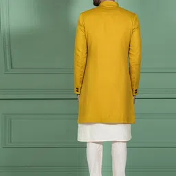 Kisah Men Mandarin Collar Cotton Kurta Sherwani Set image 4