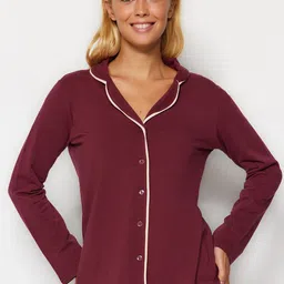 Trendyol Women Shirt & Lounge Pant Night suit image 2
