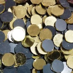 ruhaila 12 MM ROUND GOLDEN COLOR MIRROR FOR ART&CRAFT 300 PCS-picture-13