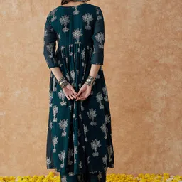 Sangria Floral Printed A-Line Kurta & Palazzo image 5