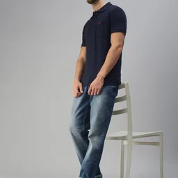 ONN Men Navy Blue Polo Collar T-shirt-image-66