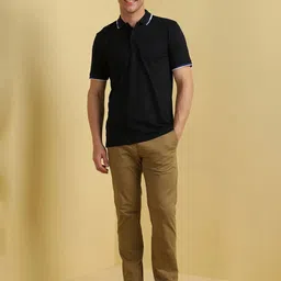 Allen Solly Men Solid Polo Collar Cotton T-shirt image 3
