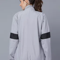 NUEVOSDAMAS Striped Stand Collar Bomber Jacket image 5