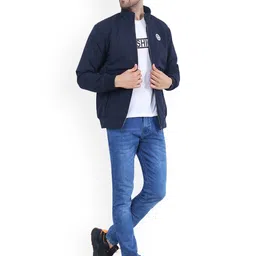 Dollar Socks Mock Collar Lightweight Bomber Jacket image 2