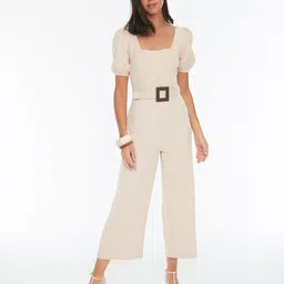 Trendyol Grey Solid Basic Jumpsuit image 5