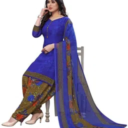 yashika Unstitched Crepe Salwar Suit Material Solid, Floral Print, Printed, Geometric Print-picture-38