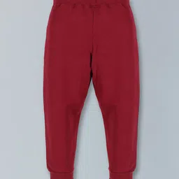 KiddoPanti Kids Maroon Solid Front Open Hooded Sweatshirt & Track Pant Set image 5
