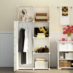 formonix 8-Door 8-Shelf Plastic Collapsible Cupboard Almari PC Collapsible Wardrobe image 2