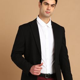 fubar Men Solid Single Breasted Formal Blazer-picture-2