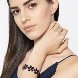 YouBella Women Navy Blue & Gold-Plated Charm Bracelet-image-63