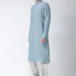 KISAH Men Blue Kurta with Churidar image 5