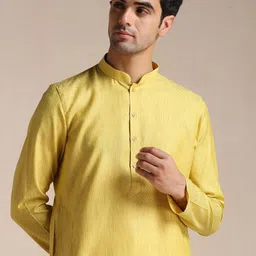 Manyavar Men Mandarin Collar Kurta with Pyjamas image 5