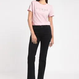 GUESS Typography Printed Round Neck Cotton T-shirt image 5