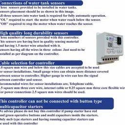 AQUAA SOLUTION Fully Automatic Water Level Controller & Indicator with 3 Carbon 1.5m Wire Wired Sensor Security System image 4