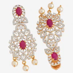 Kushal's Fashion Jewellery Rhodium-Plated Cubic Zirconia Studded Jewellery Set image 4