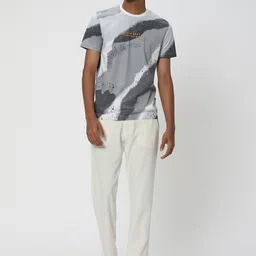 Mufti Abstract Printed Pure Cotton Slim Fit T-shirt image 5