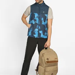 Wildcraft Men Navy Blue Geometric Windcheater Sleeveless Puffer Jacket image 5