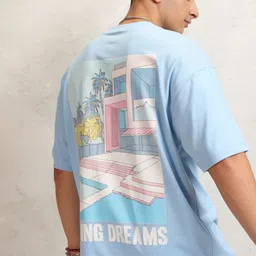 HIGHLANDER Men Graphic Printed Graphic Print Others Round Neck Cotton Oversized T-Shirt image 5