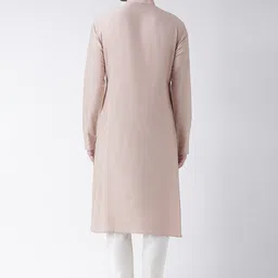 KISAH Men Mandarin Collar Straight Kurta with Churidar Set image 5