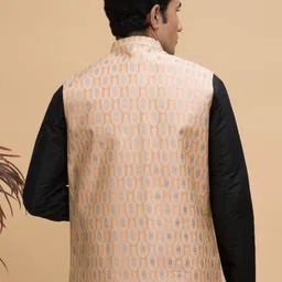NEUDIS Ethnic Motif Jacquard Woven Nehru Jacket image 3