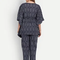 githaan Women Floral Printed Kaftan Night Suit image 5