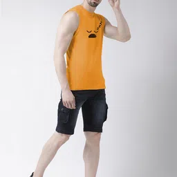 Friskers Pack Of 2 Graphic Printed Sleeveless Slim Fit Pure Cotton T-shirts image 5